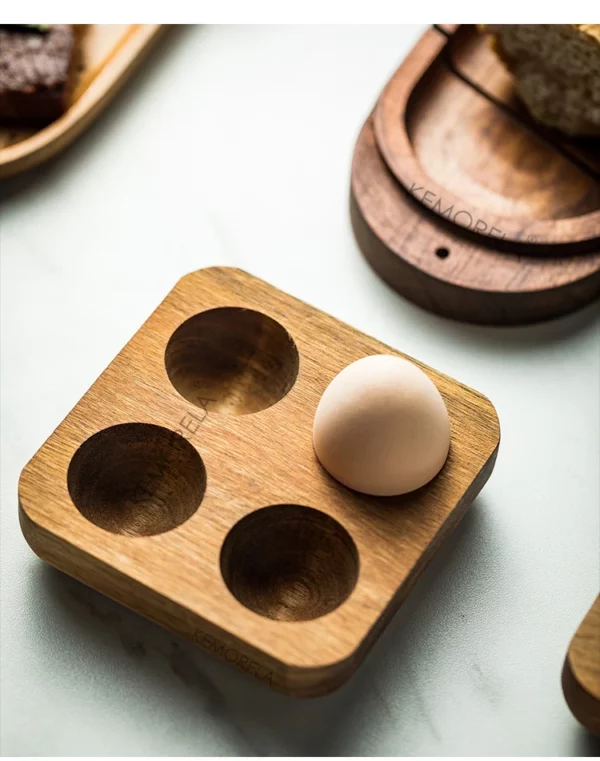 Porte Oeuf Bois 4 Trous – Image 2
