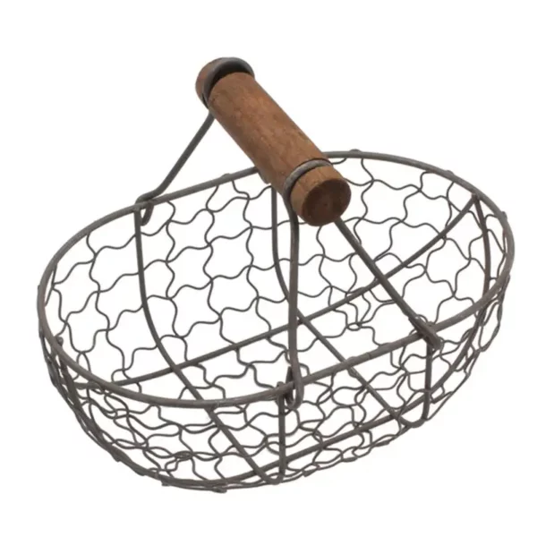 Panier à Oeuf en Fer & Bois