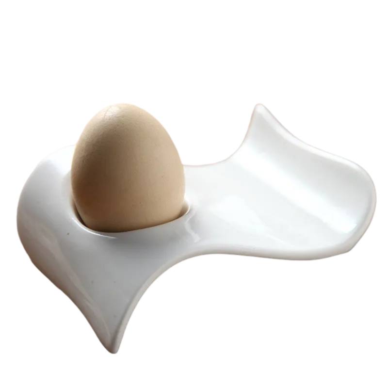 Coquetier Design Blanc Et Or — Diamètre 4,8 Cm, Hauteur 7,2 Cm, En Porcelaine, Paris Prix