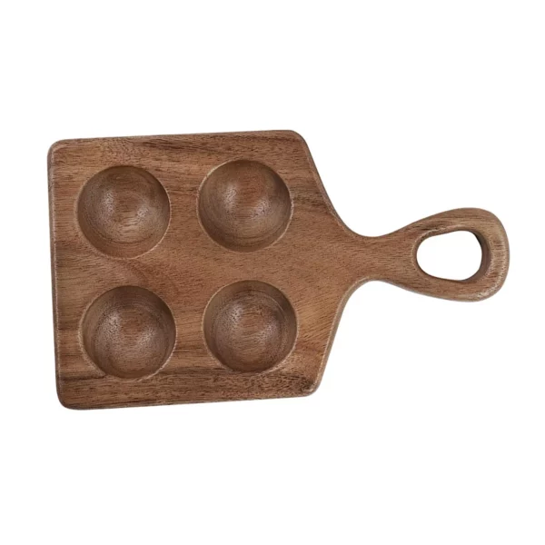 Porte Oeuf Planche en Bois 4 Trous