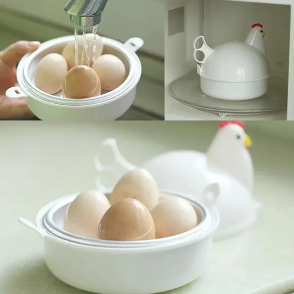 Cuiseur à Oeufs Vapeur Poule Blanc – Image 3